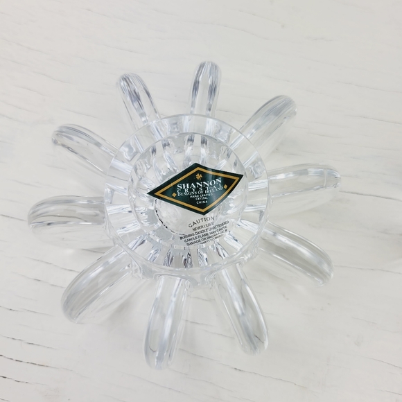 Shannon Crystal MCM Candle Stick Holders Designs of Ireland Tapered Sun Disc - Picture 8 of 11